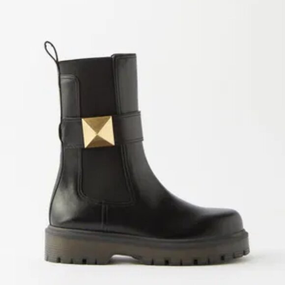 Valentino Garavani Shoes - NWT Valentino Garavani Beatle 45 Ankle Boots One Stud Chunky Rubber Lug Sole